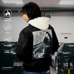 Gastation夹棉MA1夹克 赛车数码印贴布防风防泼水加厚保暖冬季