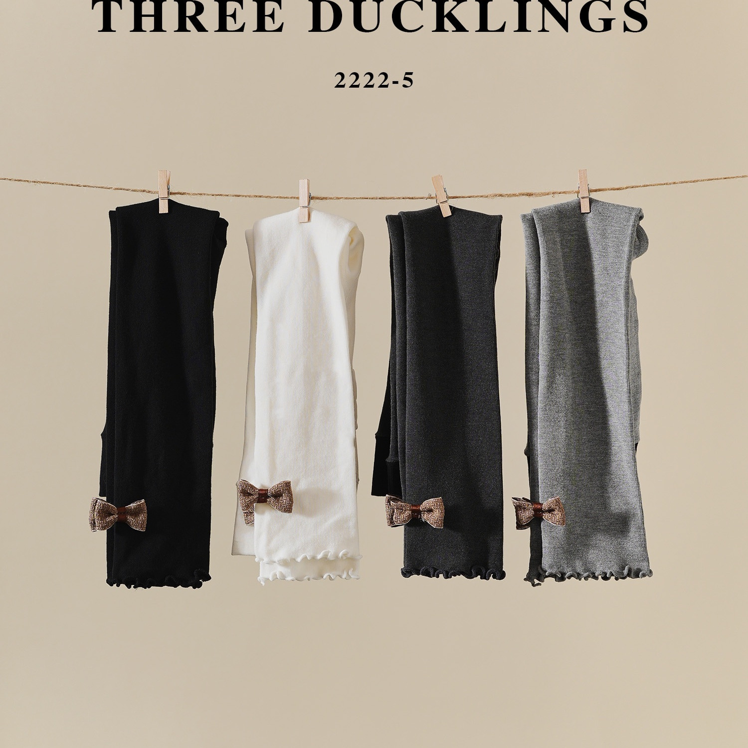 儿童打底裤女童薄款九分蝴蝶结打底裤