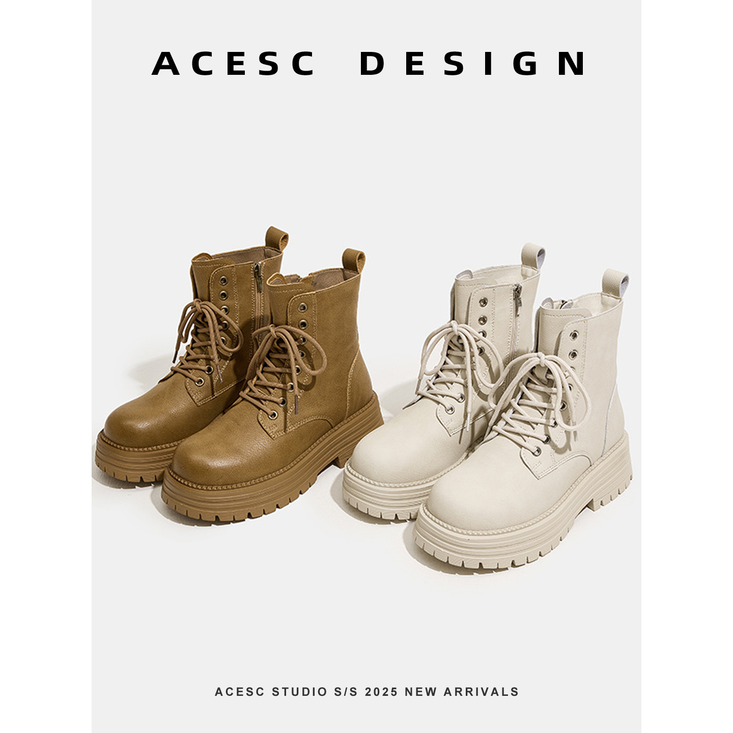 牛皮马丁靴女2025初秋新款复古简约百搭短靴旅游登山踢不坏大黄靴