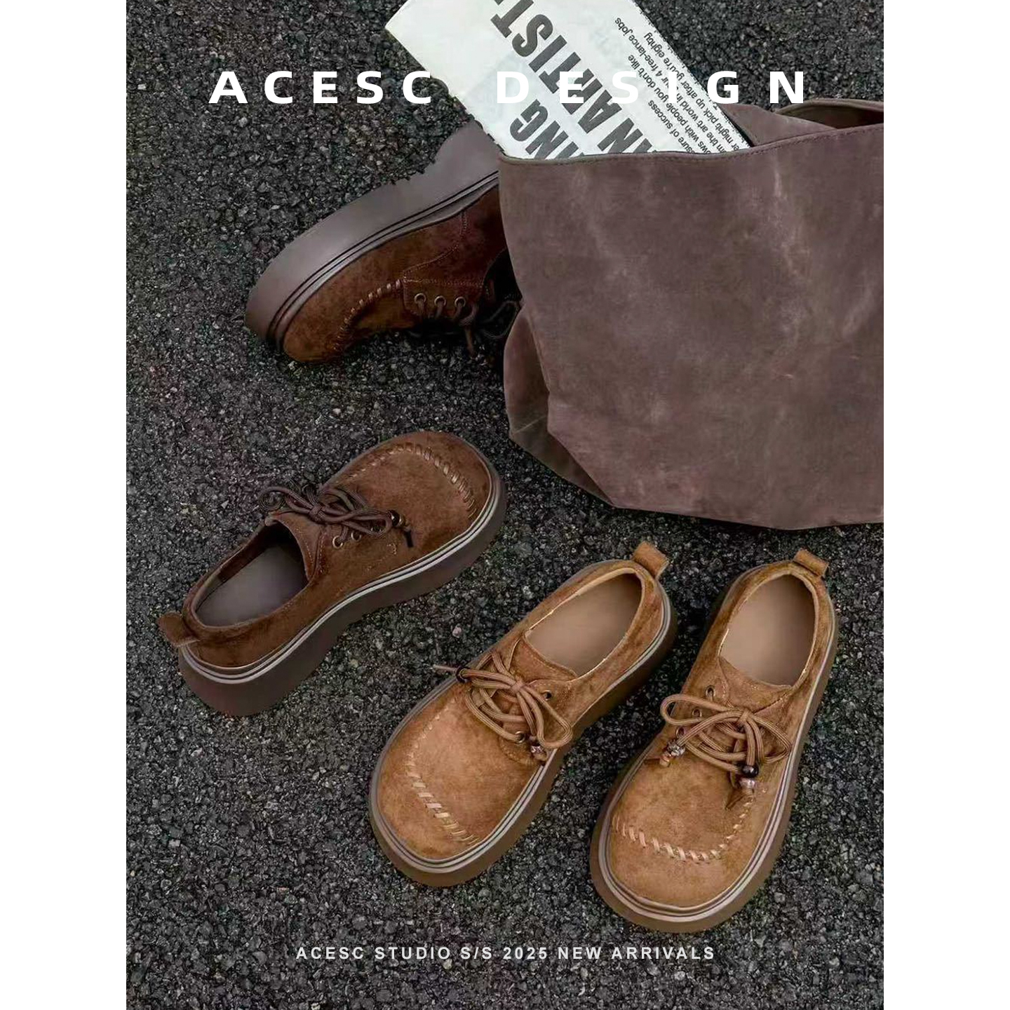 2025秋季乐福鞋时尚厚底系带补丁大头洋气增高单鞋休闲百搭舒适