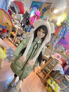 冬季中长款羽绒服男童女童绿色90白鸭绒加厚保暖免洗儿童防风外套