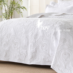 外贸尾单清仓纯棉床盖单件双面绣花空调被夹棉全棉床单榻榻米垫