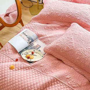 单件 空调被夏凉被薄款 夹棉床单床裙 外贸双面绣花床盖三件套 法式