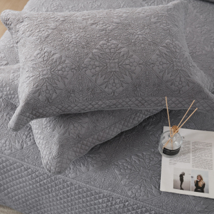 出口外贸耐脏绗缝绣花枕头套深色刺绣夹棉加厚单人枕宿舍学生枕套