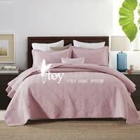 High-end solid-color all-cotton single-piece bed sheets, double-sided embroidered quilted bed covers, three-piece sets, cotton-padded pure cotton air-conditioned quilts for foreign trade thumbnail 8