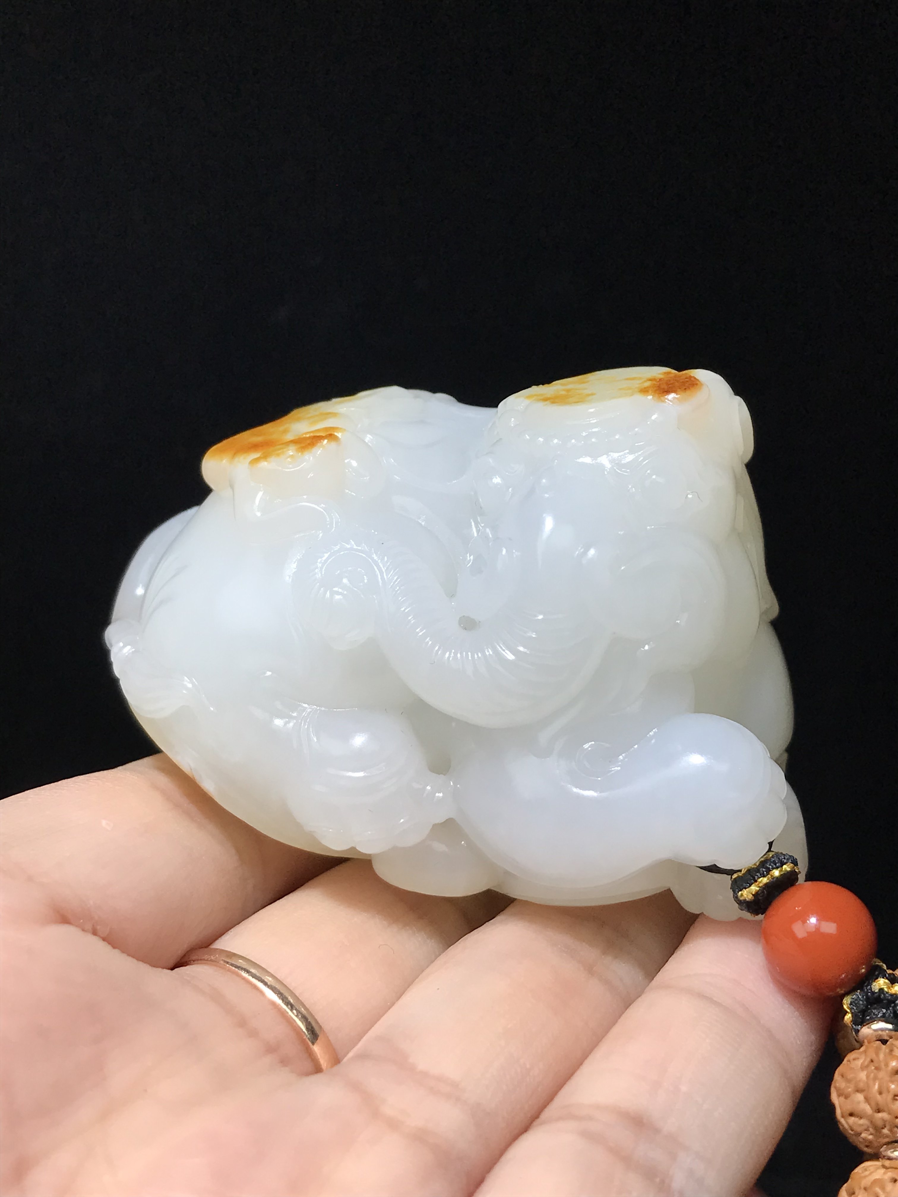 儒贤玉道新疆和田玉籽料封侯拜相红皮白肉手把件高货收藏品一细料,珠宝/钻石/翡翠,手饰,淘宝优惠券,粉丝福利购,淘宝优惠卷