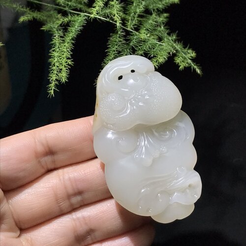 儒贤玉道新疆和田玉籽料大如意挂件福佑绵长玉润心安万事顺意