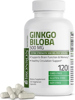 美国代购Bronson Ginkgo Biloba 500mg Extra Strength 500mg per