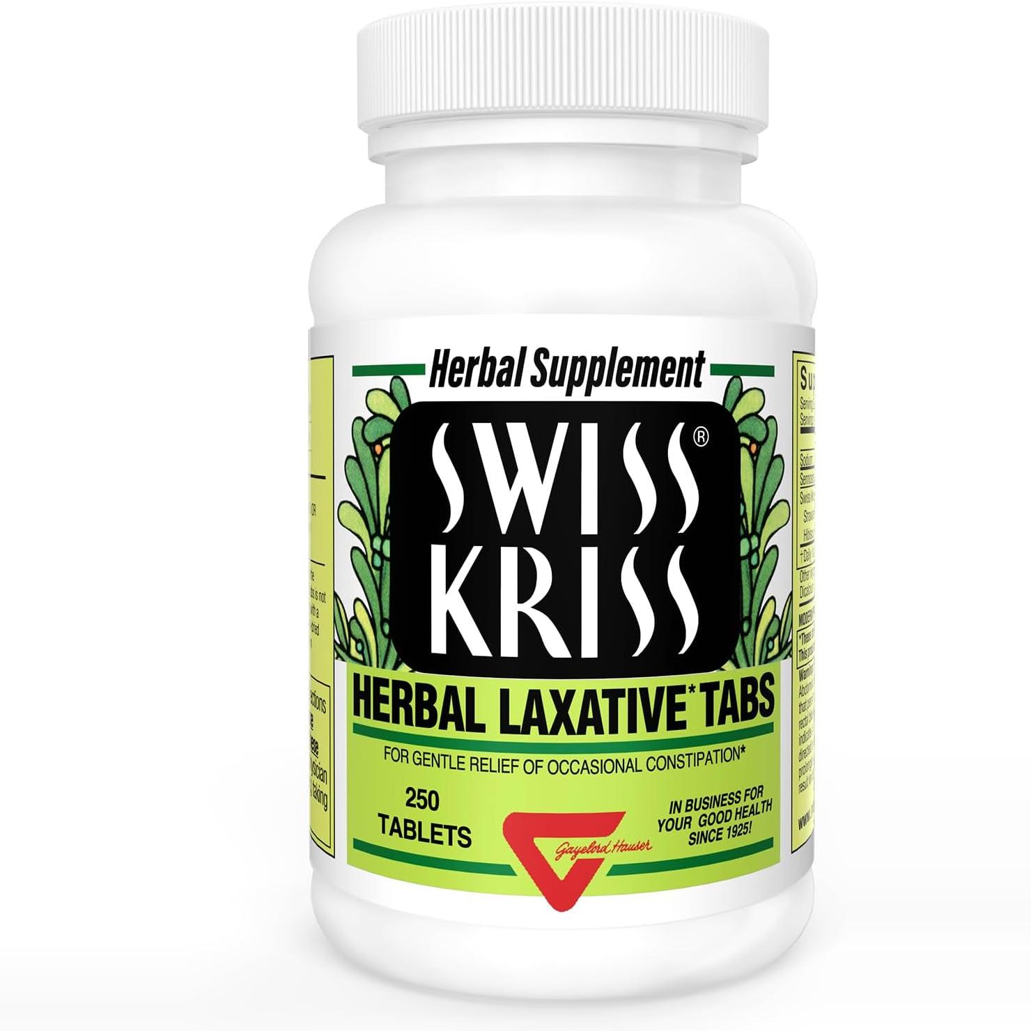 美国代购Swiss Kriss Herbal Laxative Tabs 250Count