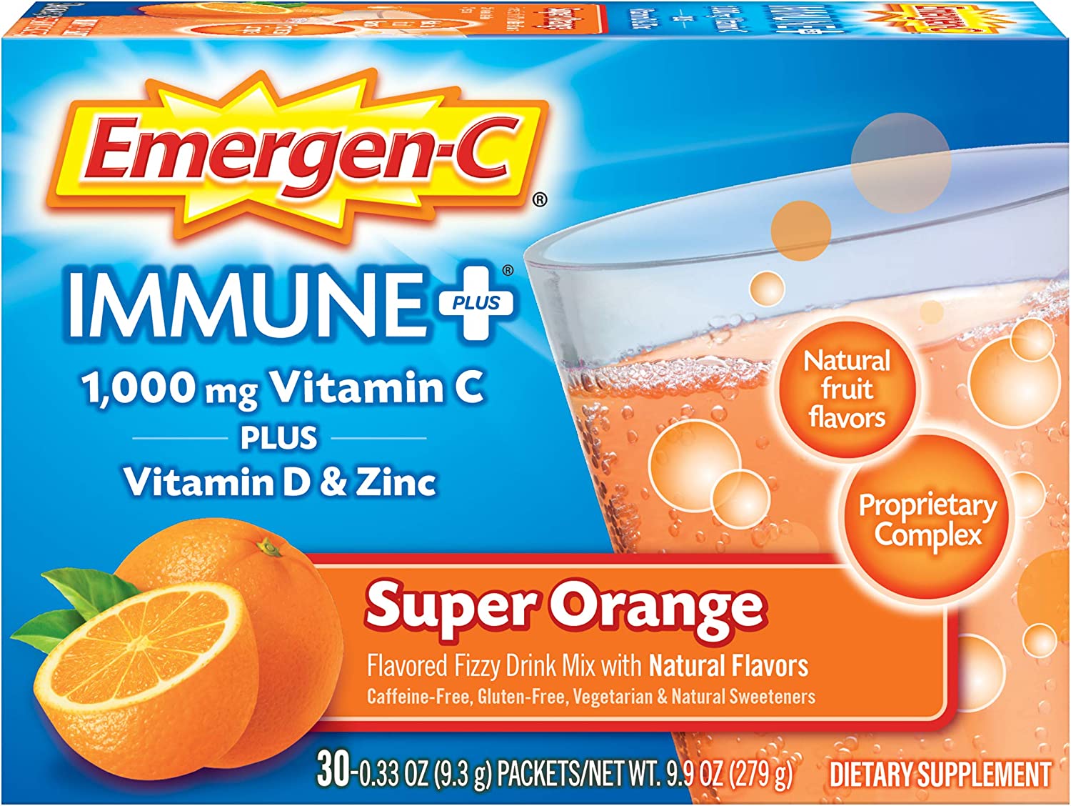 美国代购Emergen-C Immune+ Vitamin C 1000mg Powder, Plus Vita