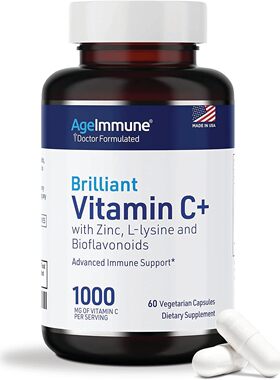 美国代购Vitamin C 1000mg Complex with L-Lysine 500mg, Zinc 1