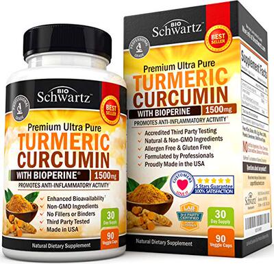 美国代购Turmeric Curcumin with Bioperine 1500mg. Highest Pot