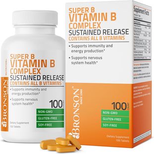 美国代购Bronson Super B Vitamin B Complex Sustained Slow Rel