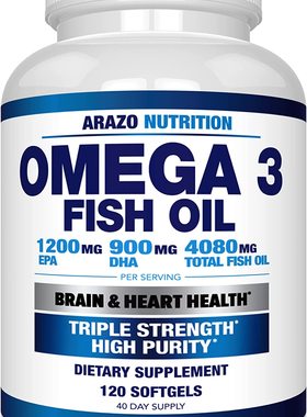 美国代购Arazo Nutrition Omega 3 Fish Oil 4,080mg - High EPA