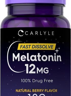 美国代购Carlyle Melatonin 12 mg Fast Dissolve 180 Tablets |
