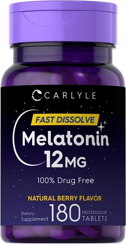 美国代购Carlyle Melatonin 12 mg Fast Dissolve 180 Tablets |