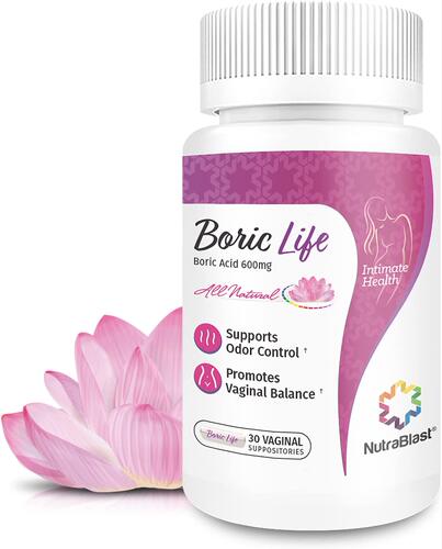 美国代购NutraBlast Boric Acid Vaginal Suppositories - 100% P