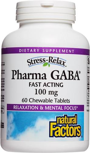 美国代购Stress-Relax Chewable Pharma GABA 100 mg by Natural - 封面