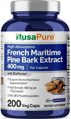美国代购NusaPure French Maritime Pine Bark Extract 400mg per