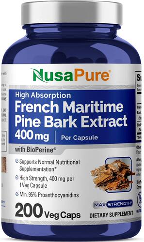 美国代购NusaPure French Maritime Pine Bark Extract 400mg per