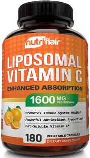 美国代购NutriFlair Liposomal Vitamin C 1600mg, 180 Capsules