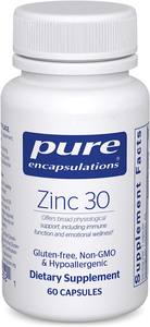 美国代购Pure Encapsulations Zinc 30 mg| Zinc Picolinate Sup