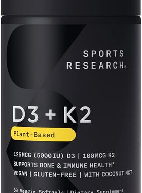 美国代购Vitamin K2 + D3 with Organic Coconut Oil for Better