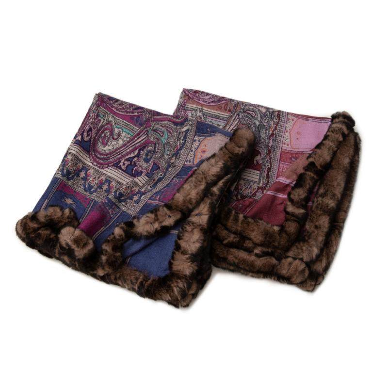 羊绒大方巾加獭兔毛欧美女秋冬季