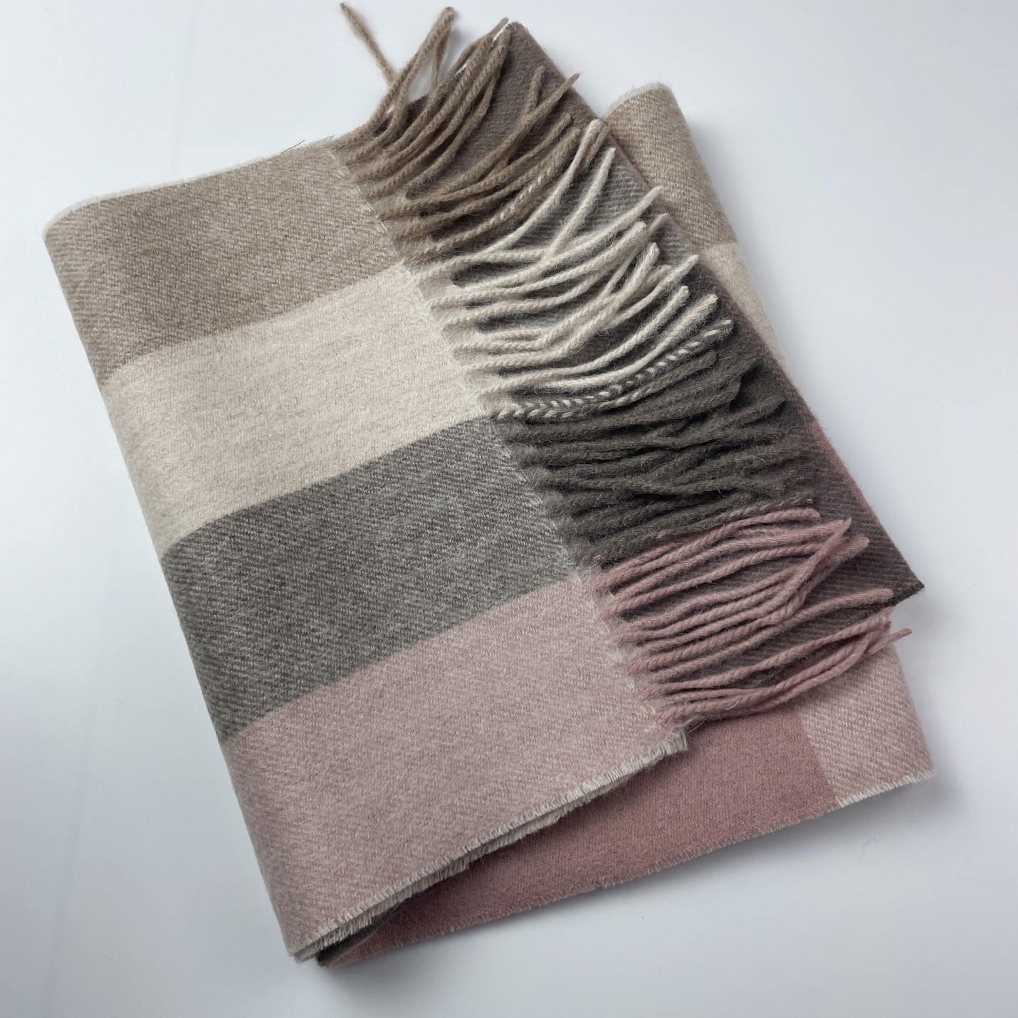 欧单纯羊毛复古格子长款围巾