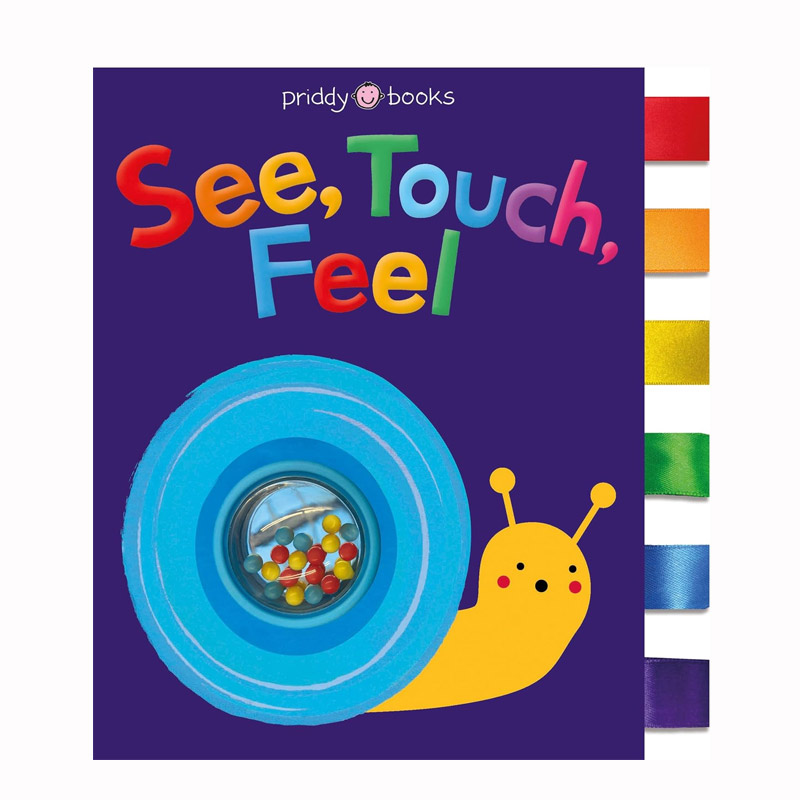 英文原版See Touch Feel: Cloth Book触觉视觉嗅觉布书 0-2岁低幼儿童启蒙认知触觉/感官发育基础概念认知触摸布书-封面