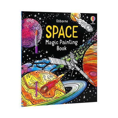 英文原版Magic Painting Space神奇的绘画空间Usborne尤斯伯恩出版儿童太空景象知识科普认知读物 亲子共读幼儿英语启蒙早教图画书