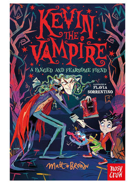 预售英文原版Kevin the Vampire #3: A Frightful Ferocious Fiend吸血鬼凯文3：可怕凶猛的怪物黑白插图幽默奇幻冒险平装8-12岁