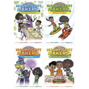 英文原版The Magnificent Makers系列4册 Brain Trouble/ Riding Sound Waves 学生桥梁章节书儿童英语课外阅读冒险故事书正版进口