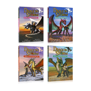 英文原版Dragon Storm巨龙风暴 #4册 中小学生英语课外阅读奇幻冒险故事桥梁章节书Tom And Ironskin/Cara And Silverthief