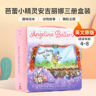 英文原版Angelina Ballerina Board Books to Go! (Boxed Set)芭蕾小精灵安吉丽娜三册盒装芭蕾舞者实现梦想趣味绘本 4-8岁