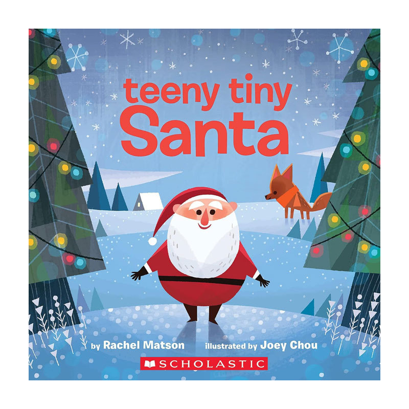 英文原版 节日主题绘本 Teeny Tiny Santa 小小的圣诞老人 幼儿阅读温馨节日朗读纸板书 活泼的韵律和节日的魔力 0-3岁
