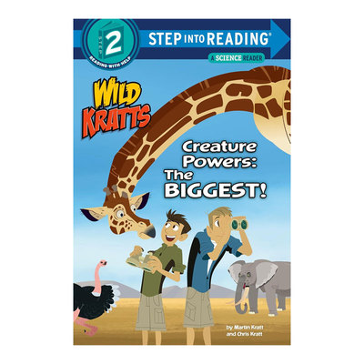 英文原版绘本兰登分级阅读二级Step into Reading Wild Kratts: Creature Powers:The Biggest!动物力量 探索大象、大鲸鱼和大狼群