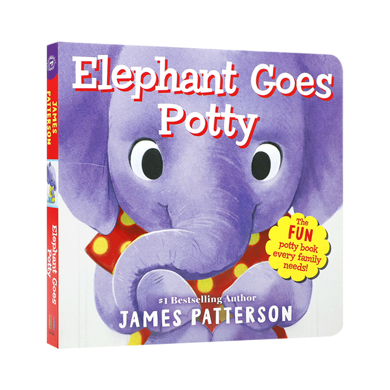 英文原版 Elephant Goes Potty 大象上厕所 让宝宝学会自己上厕所启蒙绘本 2-6岁儿童宝宝行为习惯培养纸板书绘本