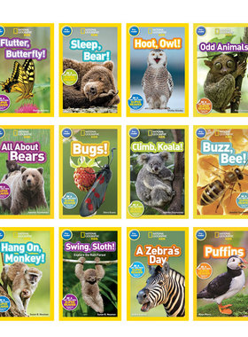 英文原版 国家地理分级pre阶野生动物12本  About Bears/Buzz Bee/Hang On Monkey儿童宝宝趣味益智启蒙图画书