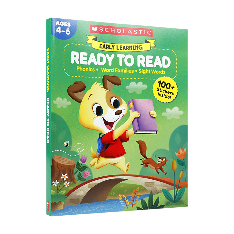 英文原版 Early Learning: Ready to Read Workbook 含100+贴纸 学乐早教英语练习册 准备阅读 4-8岁儿童早教英语英文学习教辅