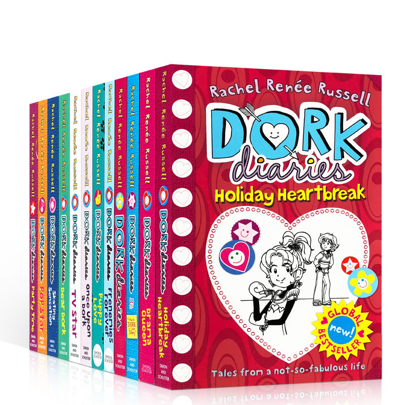 英文原版Dork Diaries1- 15 朵拉日记12本 多克日记 女版小屁孩日记 怪诞少女成长章节桥梁小说书可搭Diary of a Wimpy Kid