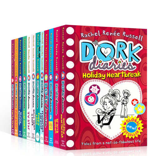 英文原版Dork Diaries1- 15 朵拉日记12本 多克日记 女版小屁孩日记 怪诞少女成长章节桥梁小说书可搭Diary of a Wimpy Kid