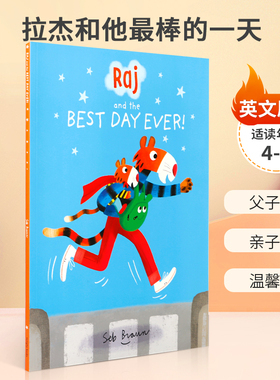 英文原版 Raj and the Best Holiday Ever 拉杰和他最棒的假期 温馨父子关系故事绘本 4-8岁儿童宝宝启蒙培养亲子共读绘本