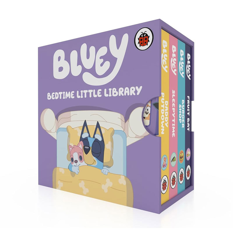 预售英文原版 Bluey: Bedtime Little Library 小蓝狗布鲁伊睡觉图书馆4册手掌纸板书 和布鲁伊一起上床睡觉 儿童阅读睡前绘本