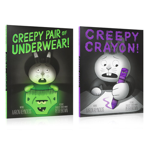 英文原版 Creepy Tales! 令人毛骨悚然的故事 系列2本 《纽约时报》畅销书搞笑恐怖故事绘本 4-8岁幽默搞笑精装绘本