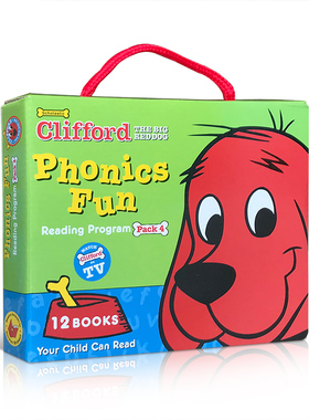 送音频英文原版【12册】 Clifford's Phonics Fun Box Set 4 大红狗克利福德系列：趣味拼读4 儿童英语启蒙绘本 幽默有趣 3-6岁