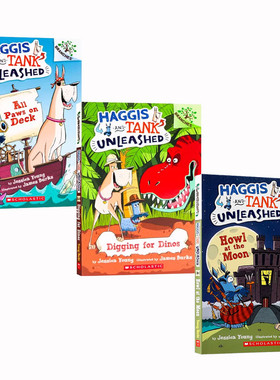 送音频英文原版进口 Haggis And Tank Unleashed 系列3本 全彩漫画风 学乐桥梁书大树系列分级一 章节小说书 学习推荐课外阅读