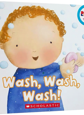 Rookie Toddler我爱洗手 幼儿行为习惯养成Wash,Wash,Wash! 纸板书英文原版绘本日常生活技能培养押韵可搭brush brush brush