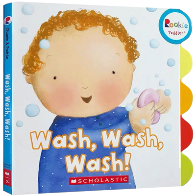 Rookie Toddler我爱洗手 幼儿行为习惯养成Wash,Wash,Wash! 纸板书英文原版绘本日常生活技能培养押韵可搭brush brush brush