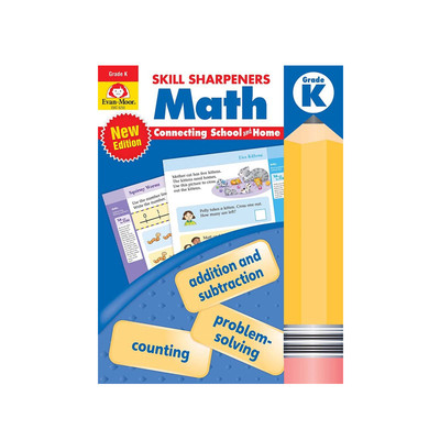 英文原版 Skill Sharpeners Math, Grade K (2021技能铅笔刀 revised edition) 数学练习册 幼儿园小中班学科教辅巩固知识
